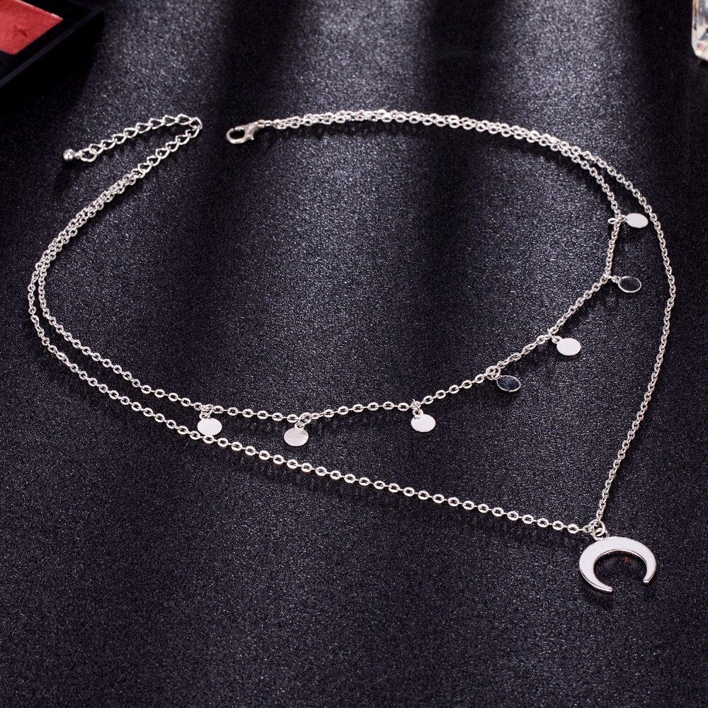 3 for $25⚡️sequins & horn crescent moon necklace - Picture 3 of 7